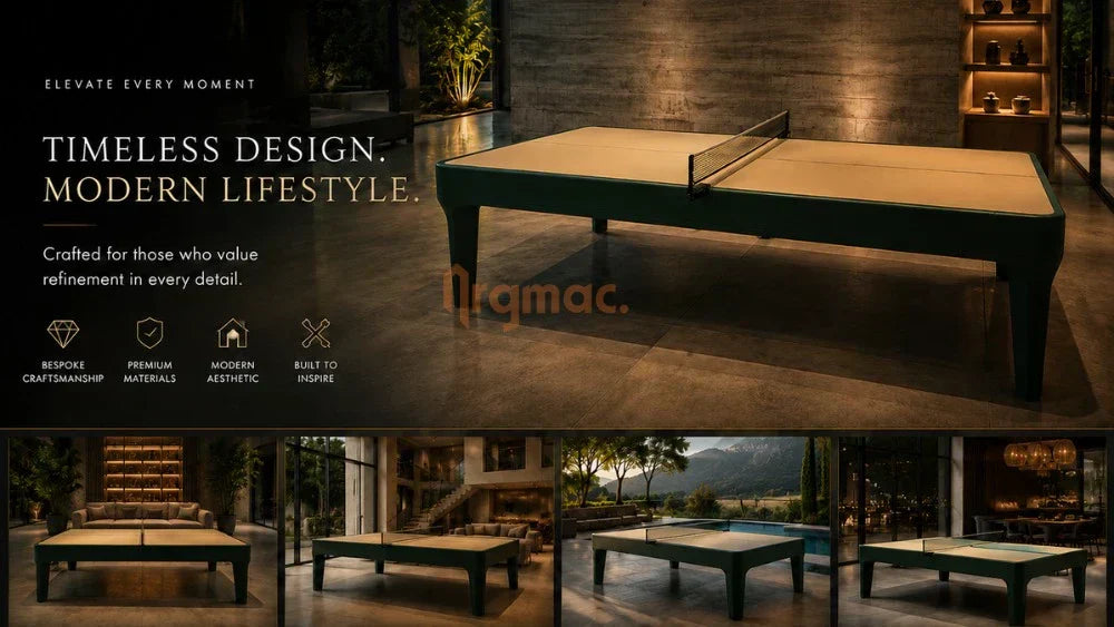 Premium lifestyle banner featuring a modern luxury carrom board collection with sleek silhouettes, ambient lighting, and upscale entertainment room aesthetics.