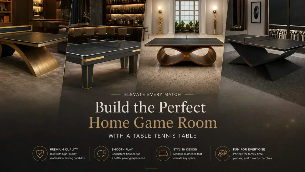 Luxury home entertainment setup featuring a bespoke carrom board inspired gaming lounge with modern interiors and premium recreational furniture.