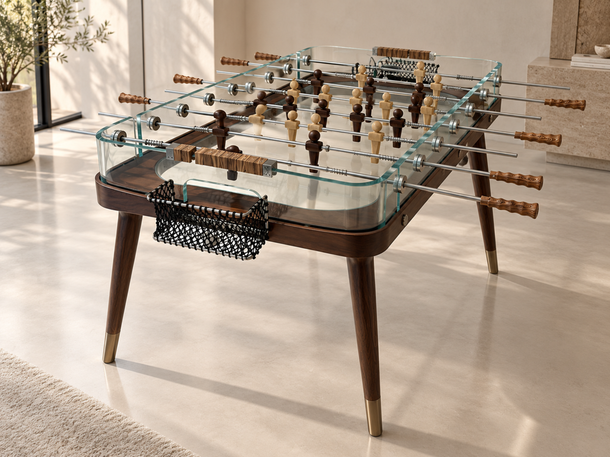 Glassy Foosball Table in a room setting