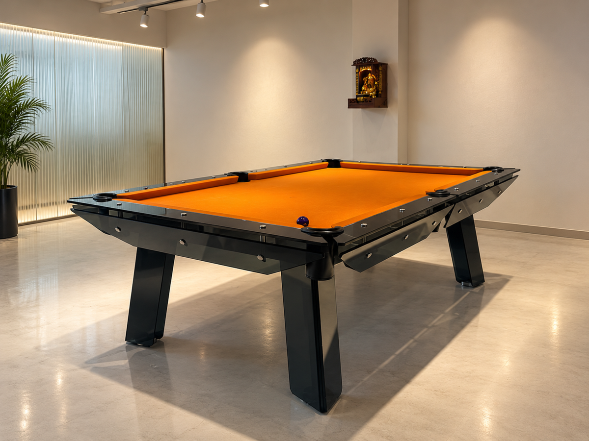 Glassy Pool Table in a room setting