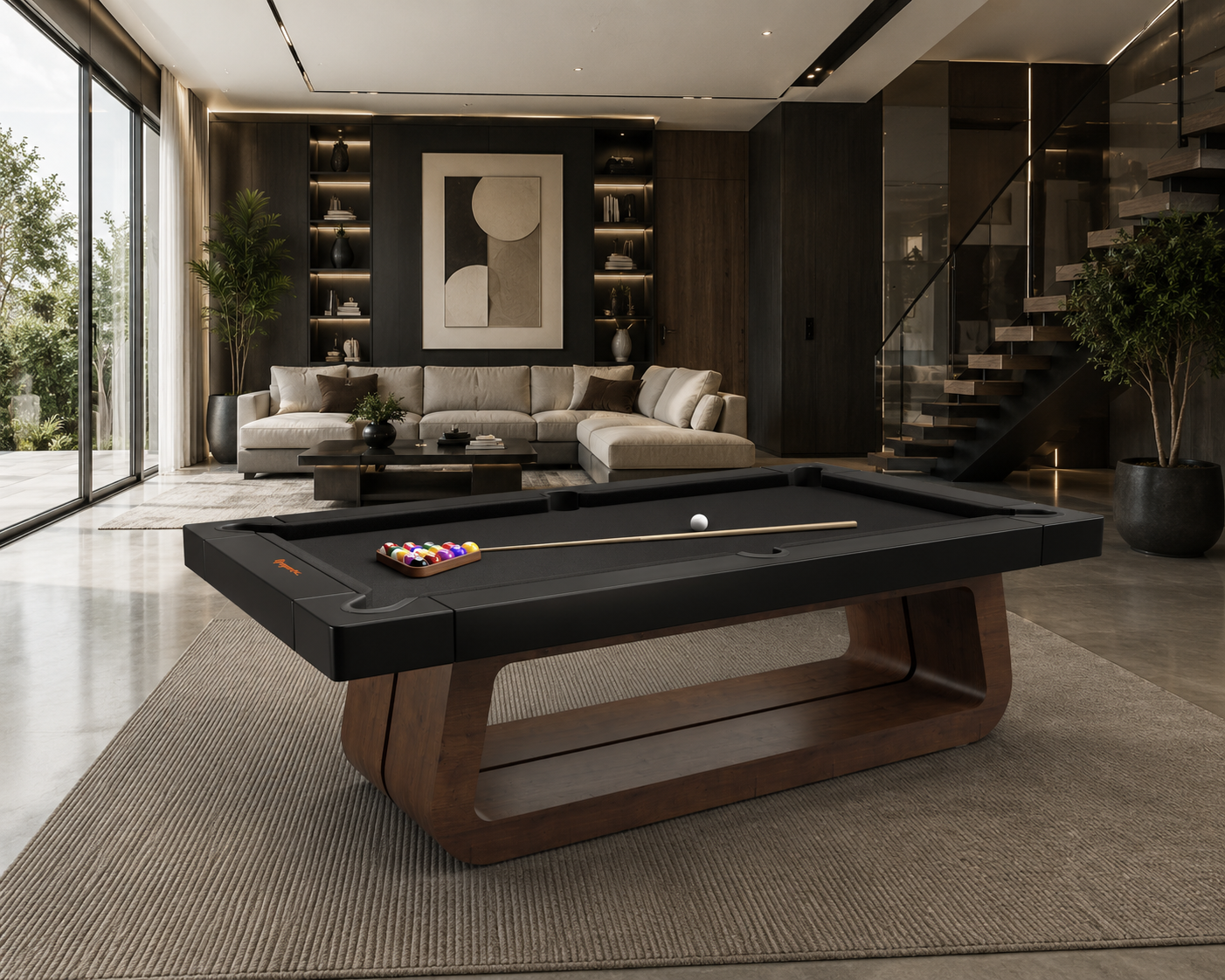 Takamaka Pool Table in a room setting