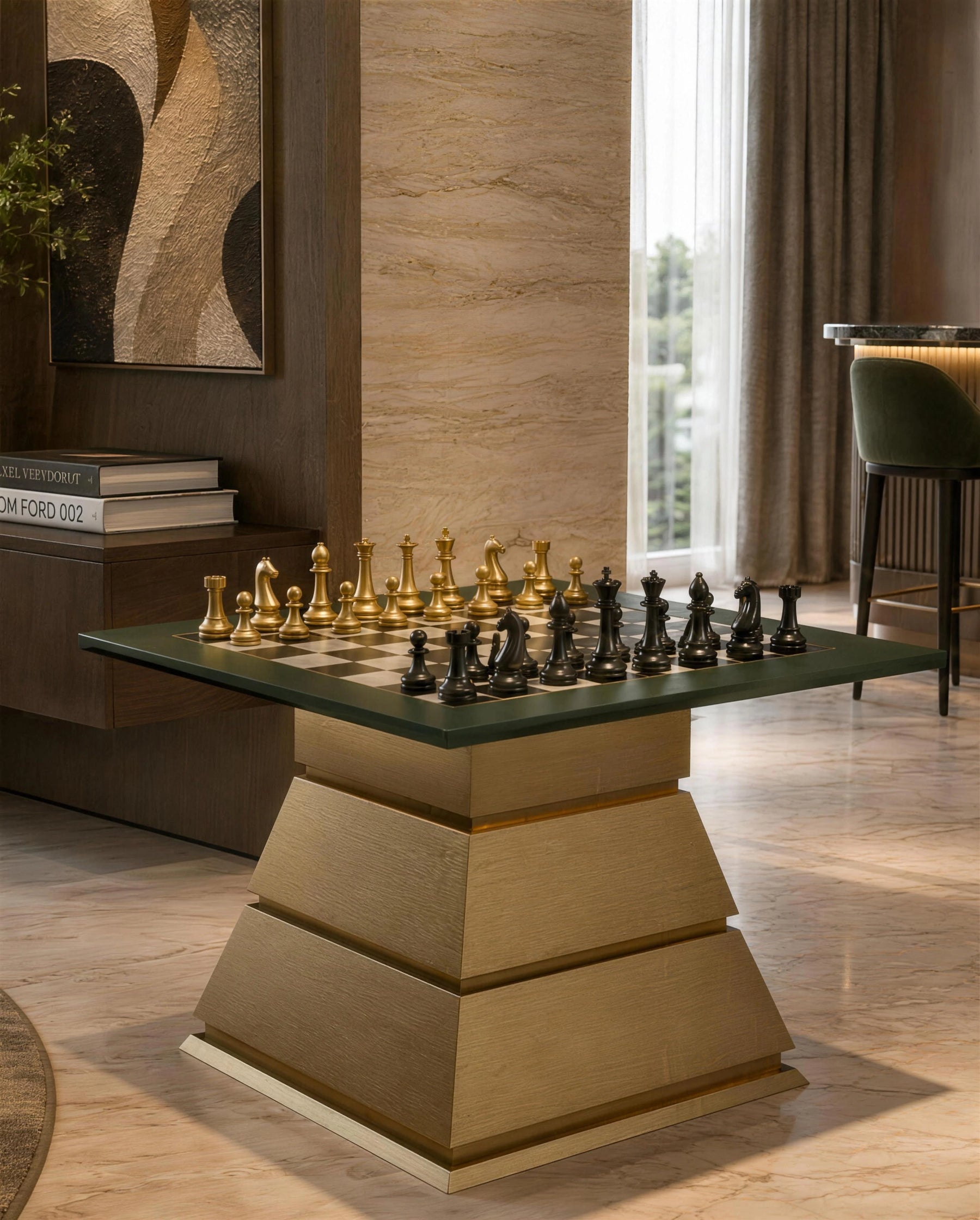 Arbiter Chess Table in a room setting