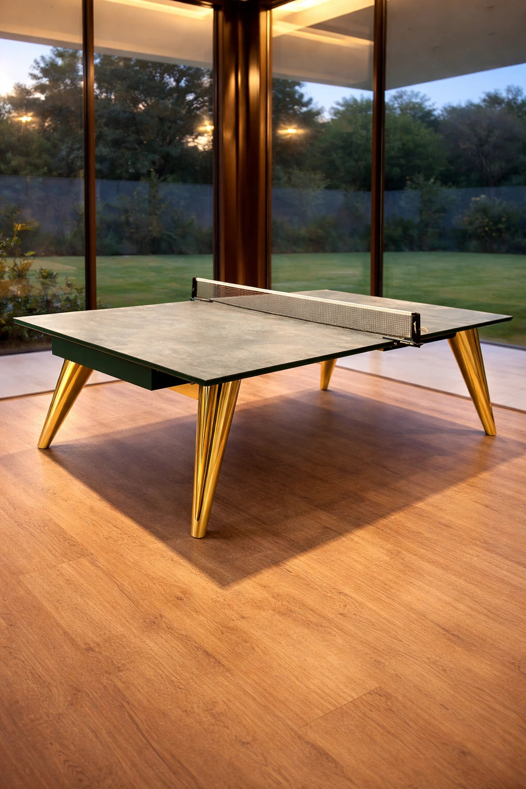 Pietra Oro Tennis Table in a room setting