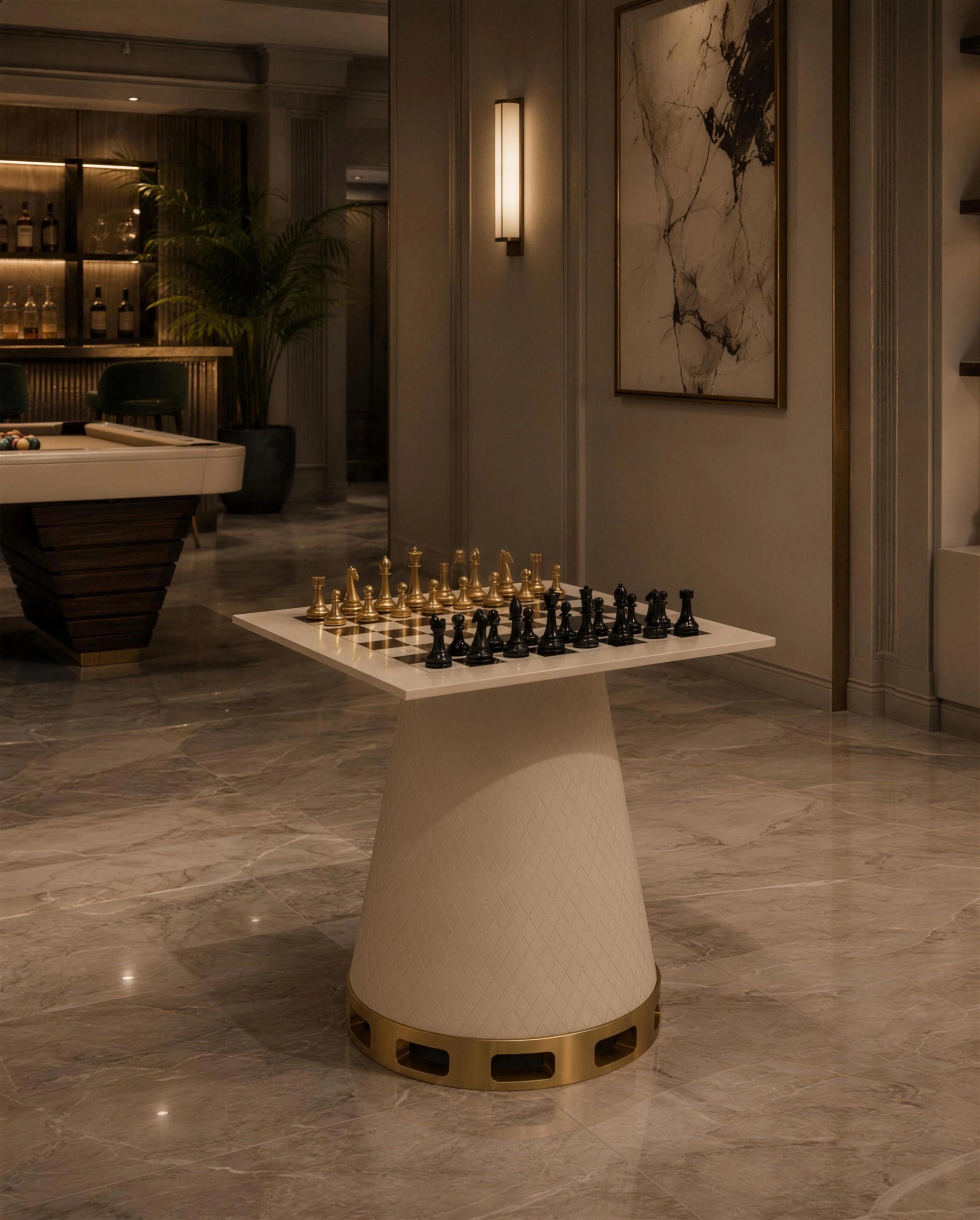 Gambit Chess Table in a room setting