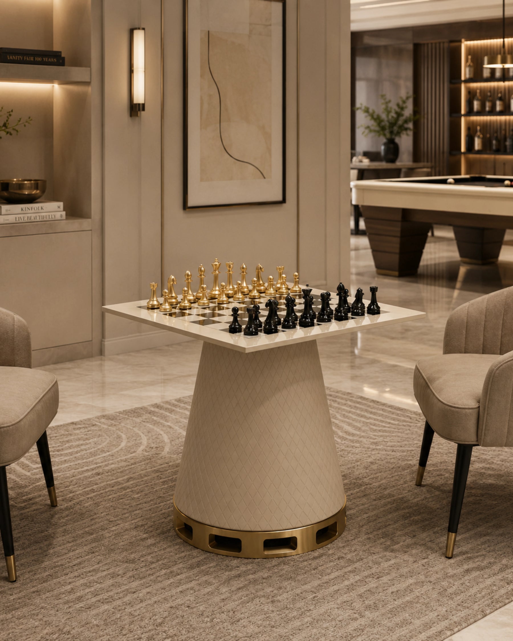 Gambit Chess Table in a room setting