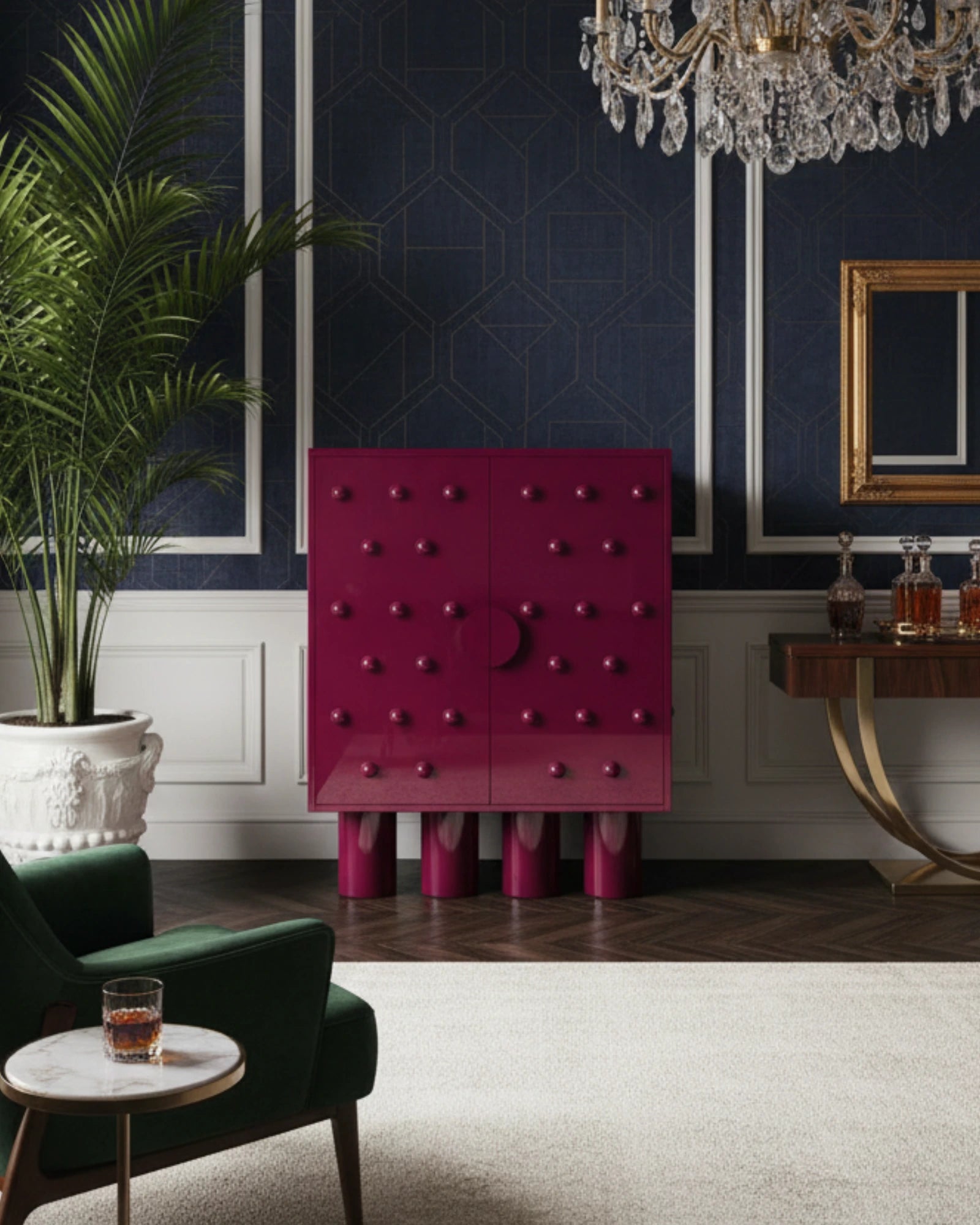 Vigna Bar Cabinet in a room setting